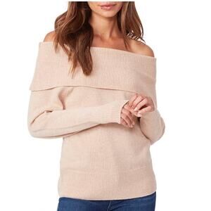 Paige Izabella Camel Colored Off The Shoulder Sweater - L